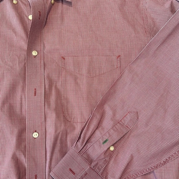 Tommy Hilfiger Men's Check Button Down Size 16 1/2 34-35 Red TLC - Picture 4 of 12